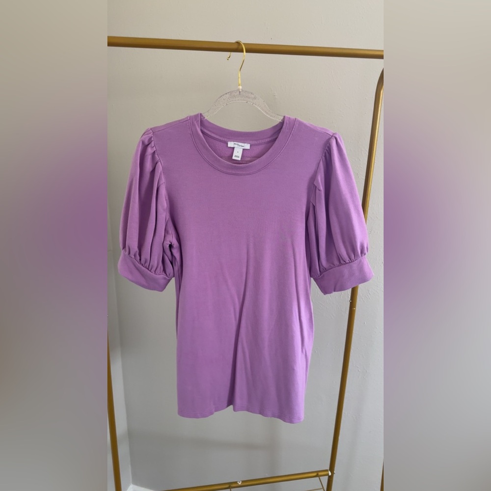 Purple Puff Sleeve Women's Top